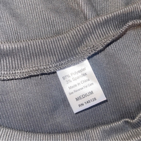 NWOT - Gray Ribbed High Neck Sleeveless Mini Dress - Size Medium - Picture 4 of 4